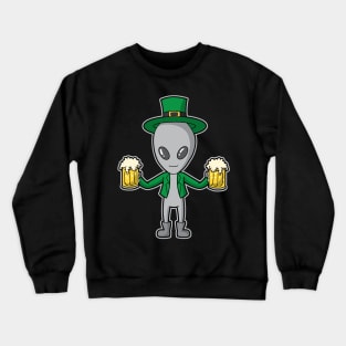 Irish Alien Leprechaun St Patricks Day Beers Crewneck Sweatshirt